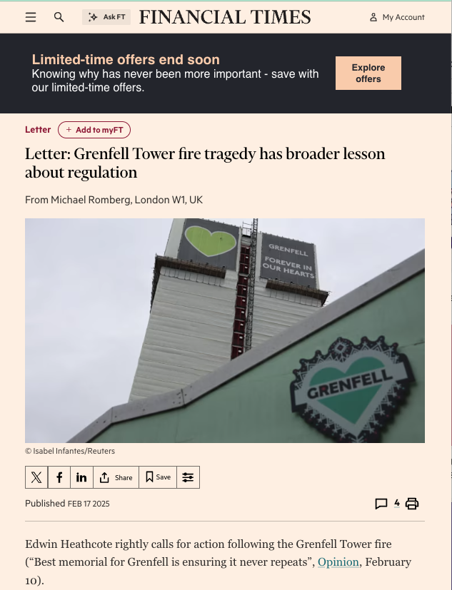 FT — Grenfell regulation